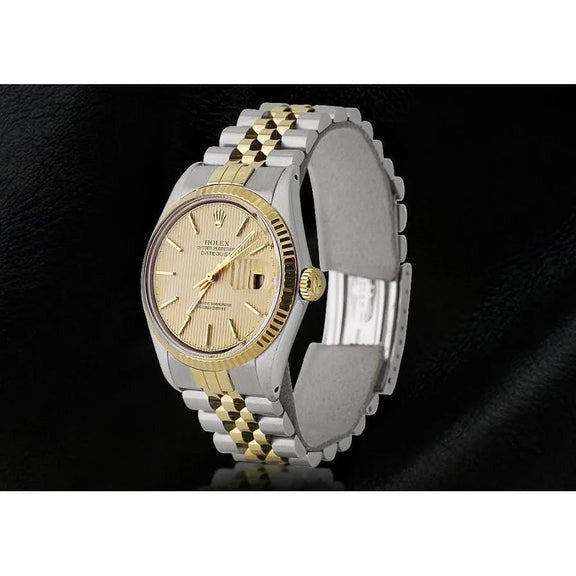 Montre Rolex Datejust pour homme, bracelet jubilé, cadran tapisserie acier inoxydable 
