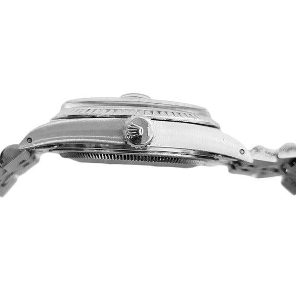 Montre Rolex Datejust pour homme, cadran argenté, lunette cannelée, 