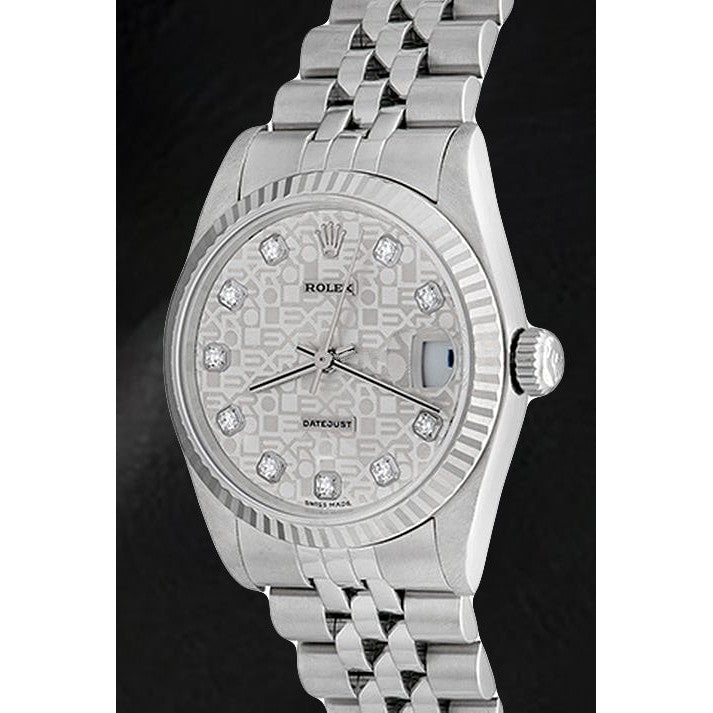 Montre Rolex Datejust pour homme en acier inoxydable de taille moyenne de 31 mm