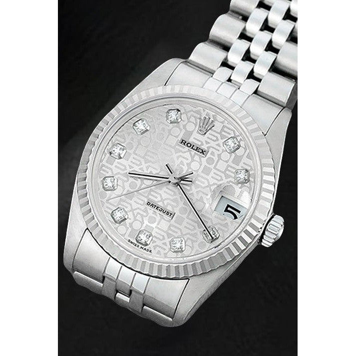 Montre Rolex Datejust pour homme en acier inoxydable de taille moyenne de 31 mm