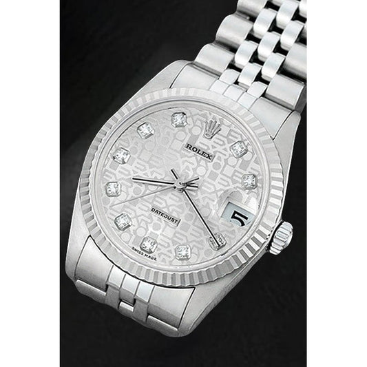 Montre Rolex Datejust pour homme en acier inoxydable de taille moyenne de 31 mm