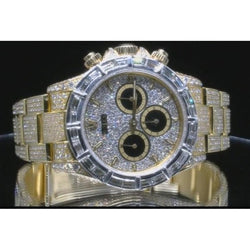 Montre Rolex Daytona glacée 28 carats entièrement personnalisée avec diamant en or jaune
