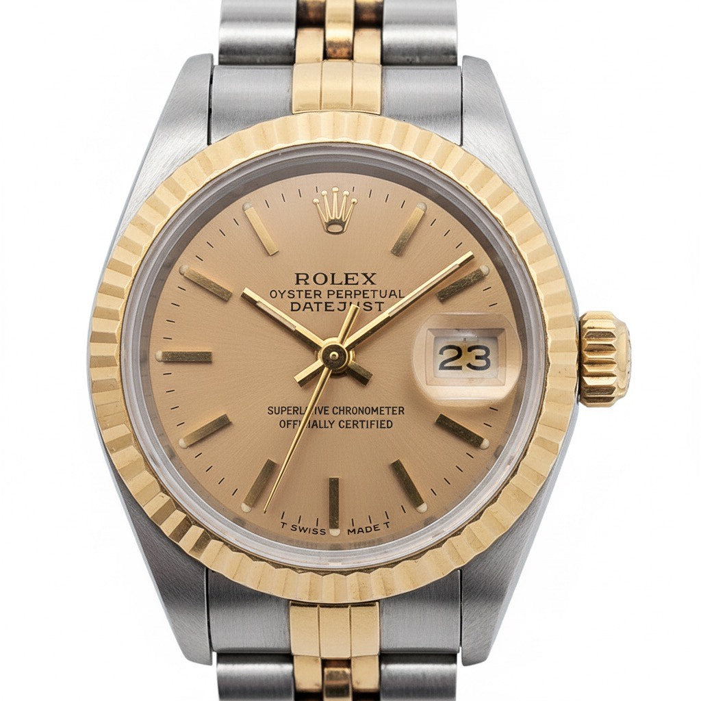 Montre Rolex Lady-Datejust 26 mm avec cadran champagne et deux tons P1