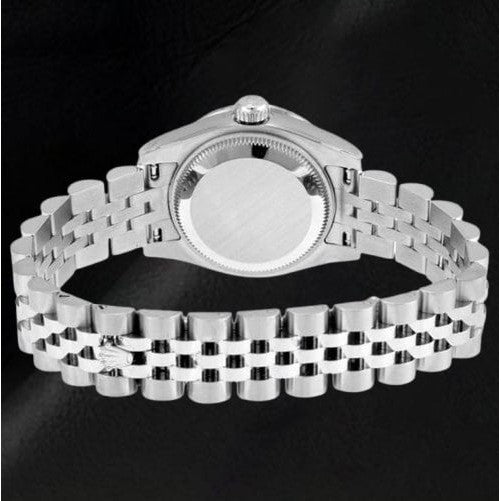 Montre Rolex Lady-Datejust 26 mm en acier et nacre blanche avec diamants pour femme