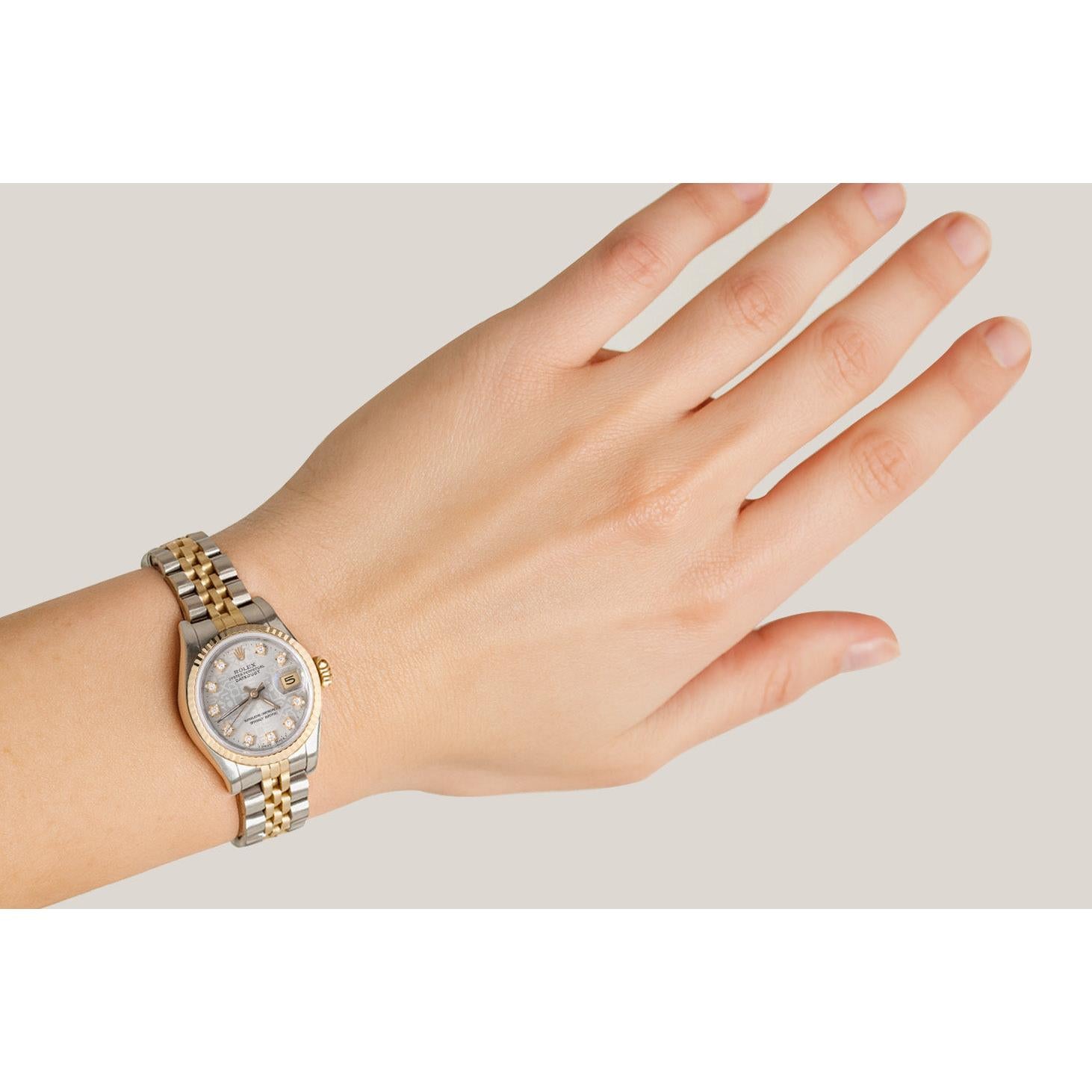 Montre Rolex Lady Datejust 26 mm Silver Jubilee avec cadran diamant bicolore