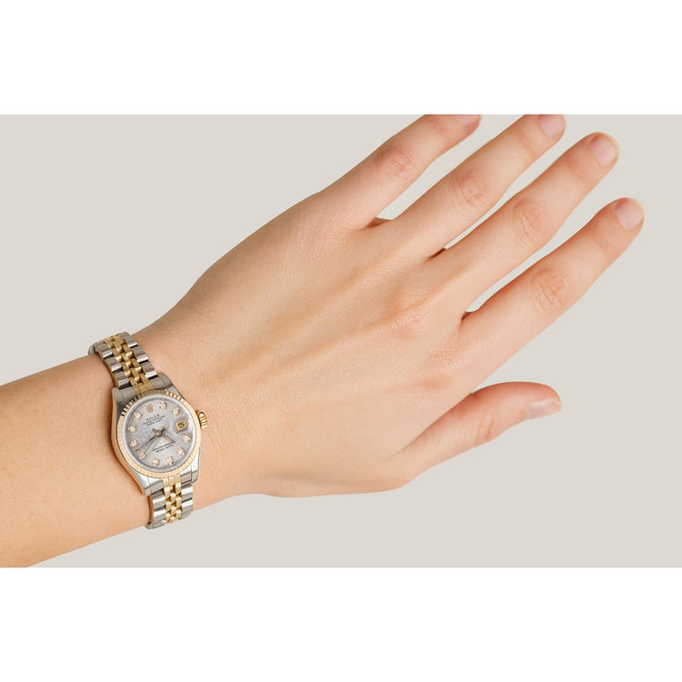 Montre Rolex Lady Datejust 26 mm Silver Jubilee avec cadran diamant bicolore