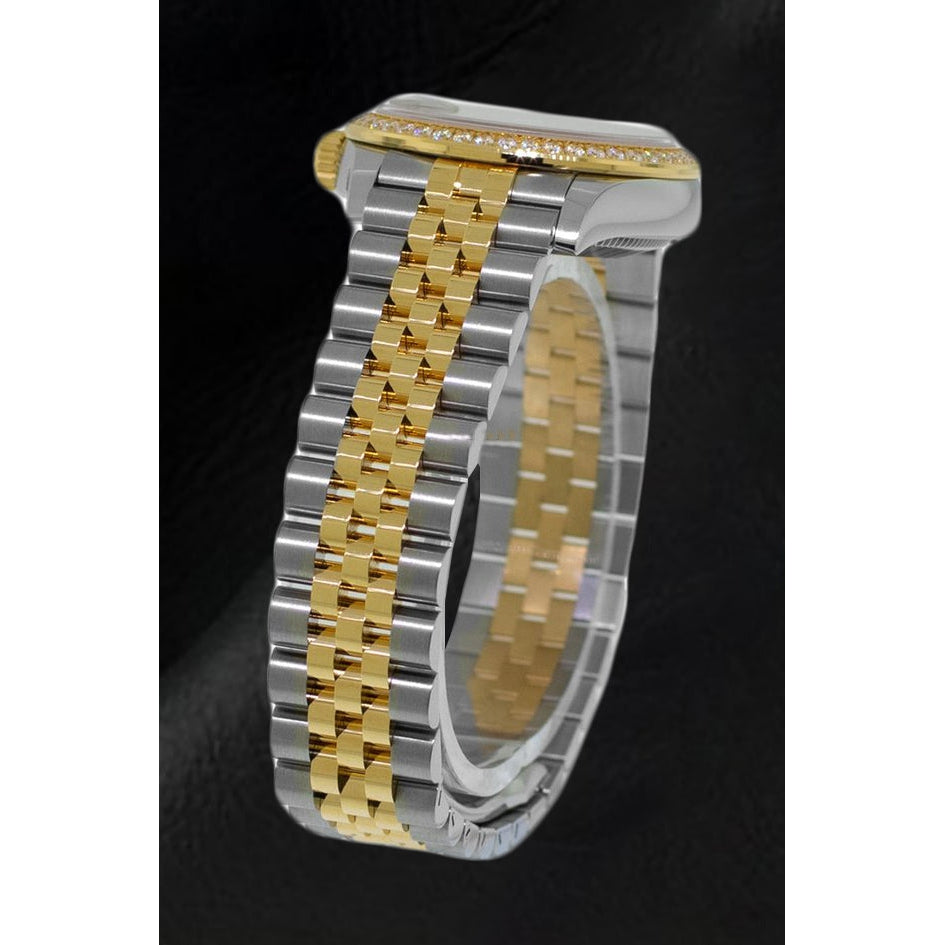 Montre Rolex Lady Datejust 31 mm rhodiée et diamants bicolore