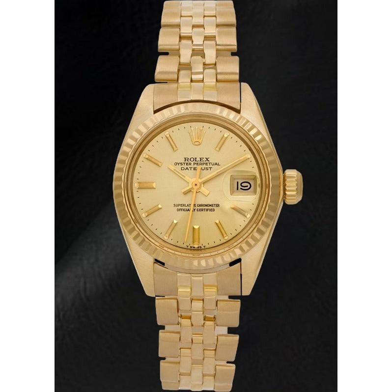 Montre Rolex Lady Datejust President Style Champagne en or jaune