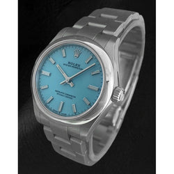 Montre Rolex Oyster Perpetual 31 mm pour femme avec cadran lumineux Tiffany en acier