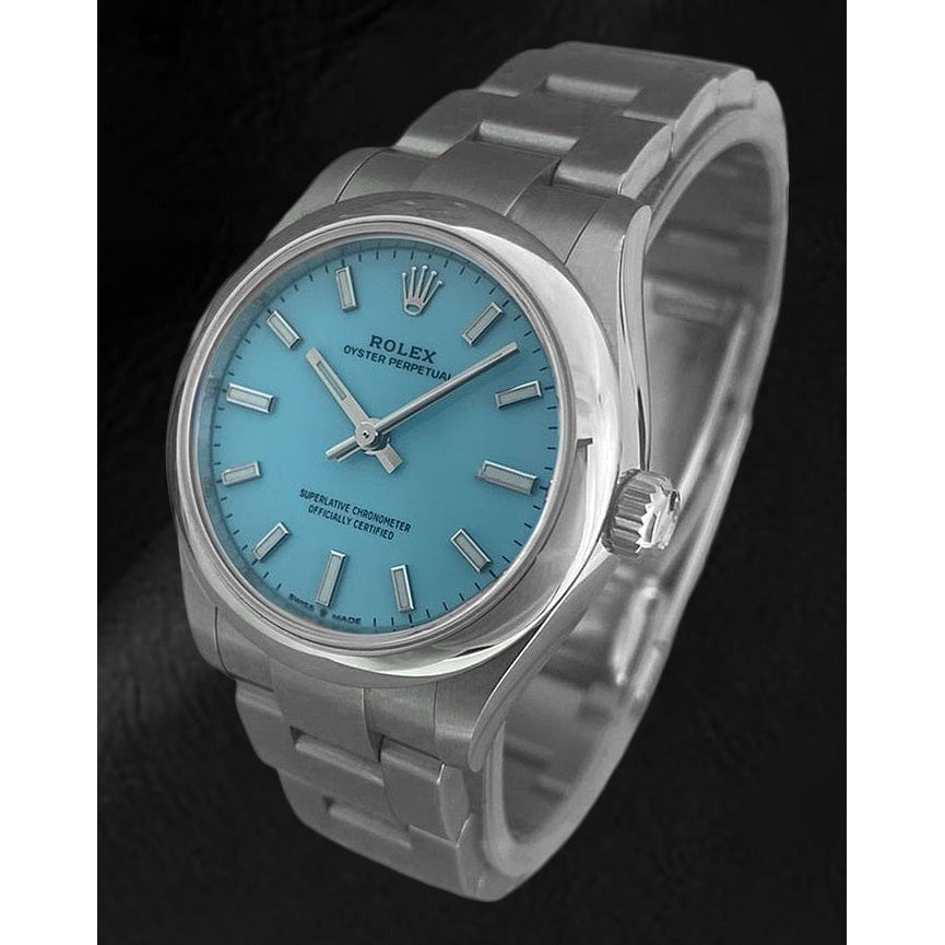 Montre Rolex Oyster Perpetual 31 mm pour femme avec cadran lumineux Tiffany en acier