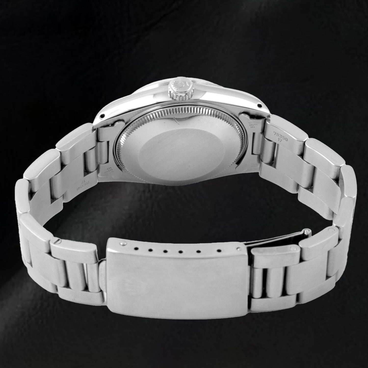 Montre Rolex Oyster en acier inoxydable avec cadran en nacre rose et diamants de 31 mm