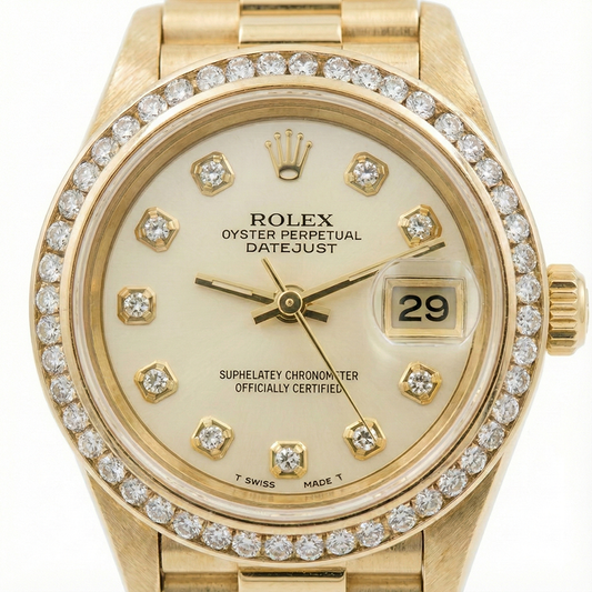 Montre Rolex President Datejust avec cadran diamant pour femme
