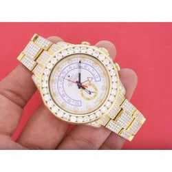 Montre Rolex Yacht Maître Ii avec diamants personnalisés glacés 40 ct.