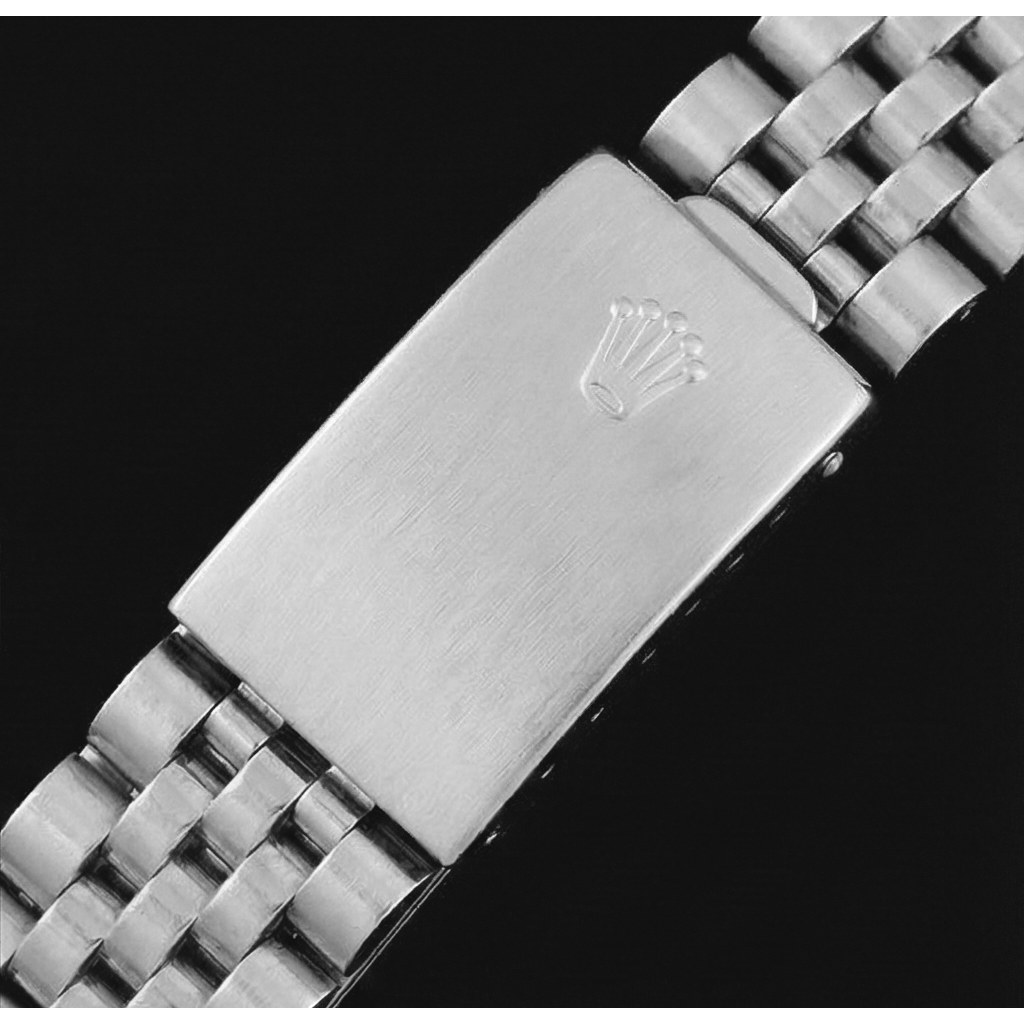 Montre Rolex acier inoxydable Jubilé Datejust à double rangée de diamants bleus