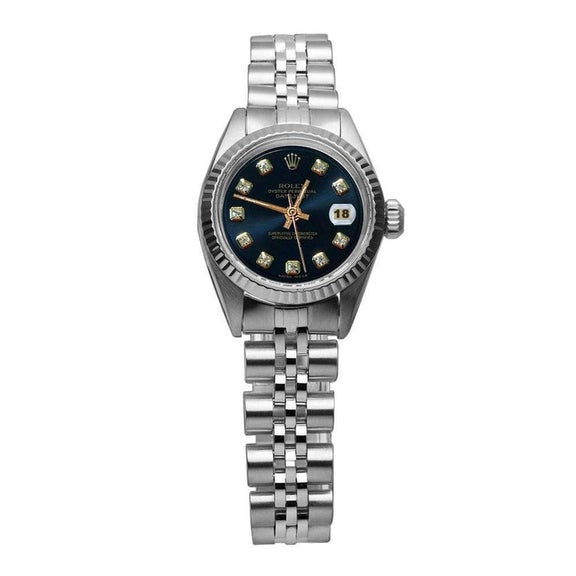 Montre Rolex avec cadran en diamant noir et bracelet 
