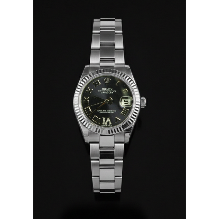 Montre Rolex dame Datejust 31 mm avec cadran diamant violette en acier inoxydable