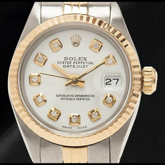 Montre Rolex dame Datejust à deux tons 