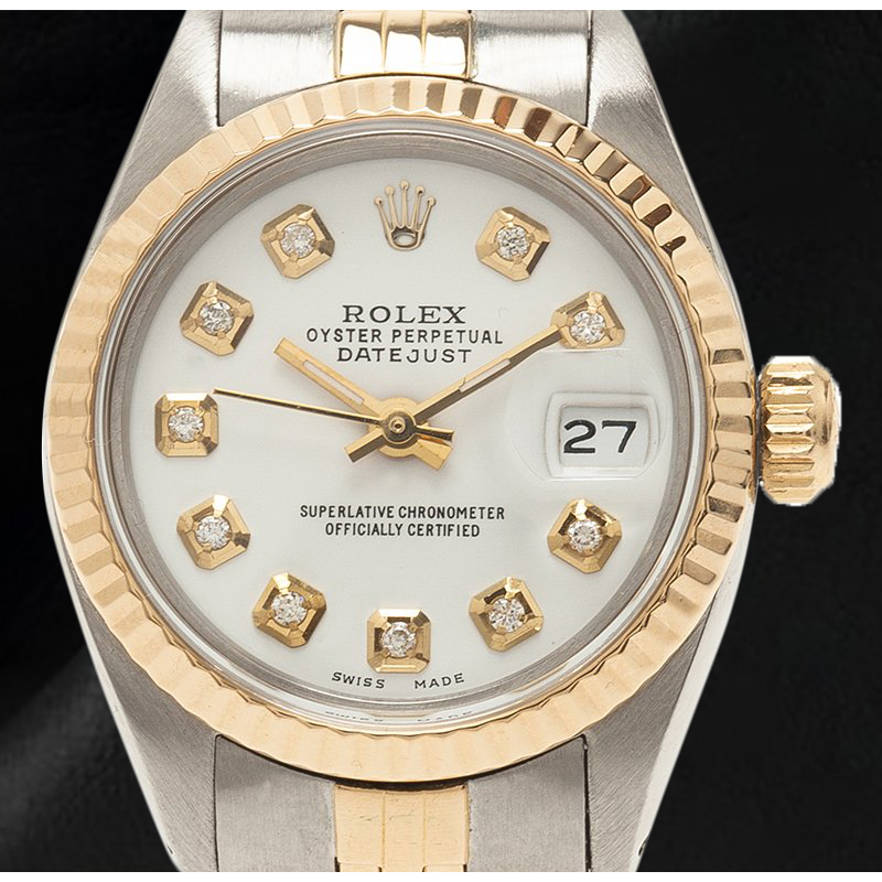 Montre Rolex dame Datejust à cadran bicolore en nacre 26 mm2