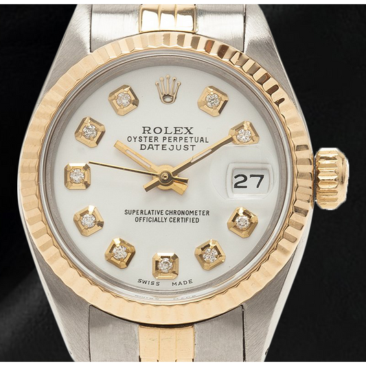 Montre Rolex dame Datejust à cadran bicolore en nacre 26 mm2