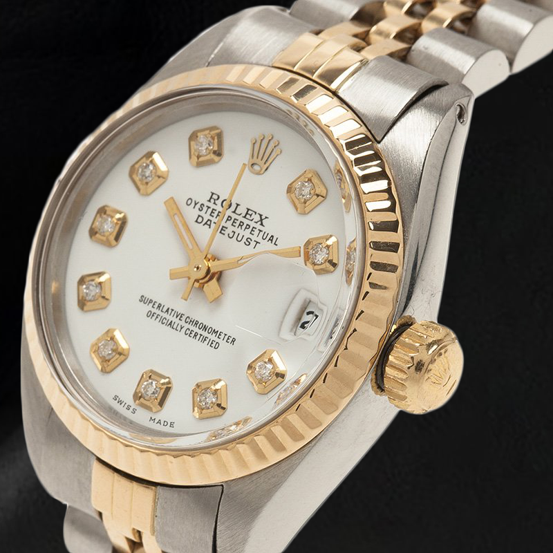Montre Rolex dame Datejust à cadran bicolore en nacre 26 mm3