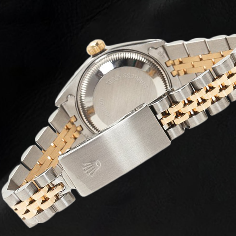 Montre Rolex dame Datejust à cadran bicolore en nacre 26 mm5