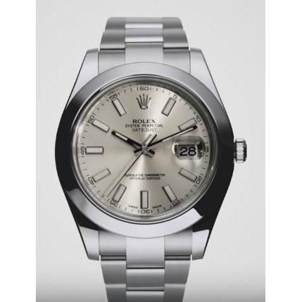 Montre Rolex jour Date II en or blanc pour homme, lunette cannelée