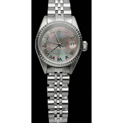 Montre Rolex jubilé en acier inoxydable à cadran romain gris Rolex