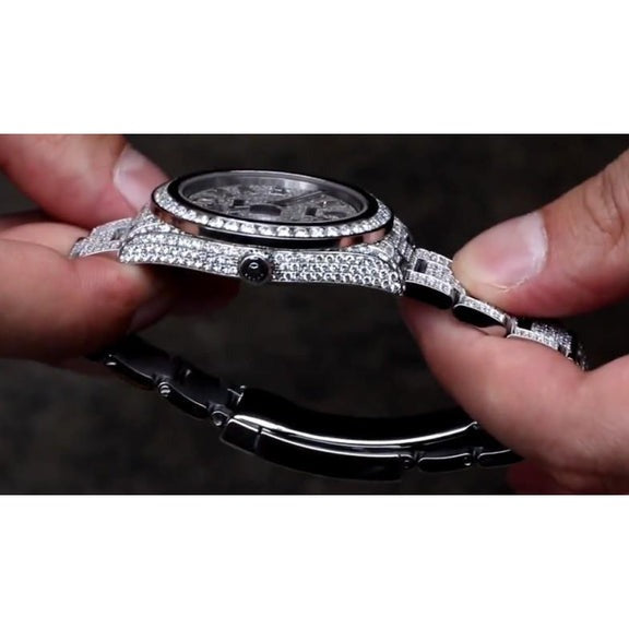 Montre Rolex à lunette en diamant personnalisée Datejust Ii Montre pour homme acier inoxydable 29 Ct3