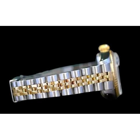 Rolex pour femme Datejust avec cadran en diamant blanc acier inoxydable et or jaune
