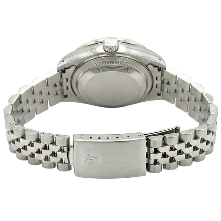 Montre Rolex pour femme avec cadran romain blanc et bracelet en diamants