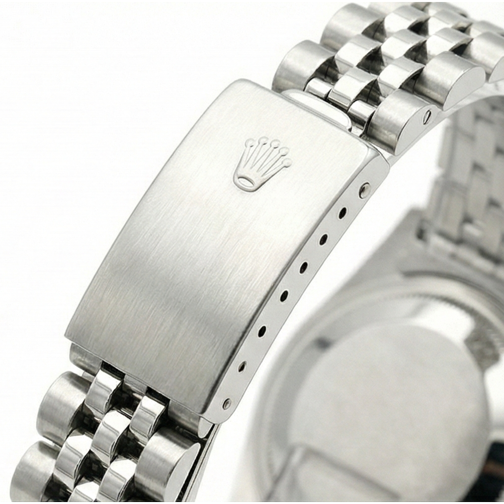 Montre Rolex pour femme avec cadran romain blanc et bracelet en diamants