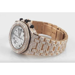 Montre Royal Oak Ap avec diamant glacé personnalisé de 30 ct, bracelet en or rose