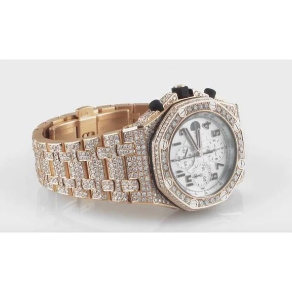 Montre Royal Oak Ap avec diamant glacé personnalisé de 30 ct, 