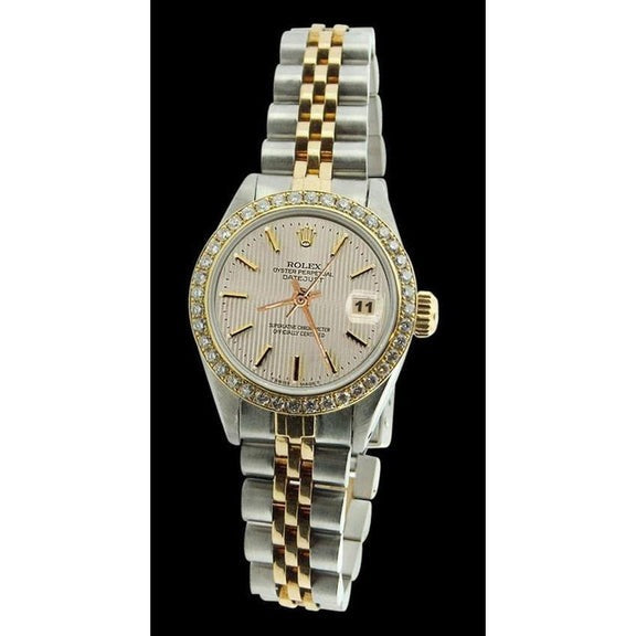 Montre à bâton blanc Rolex Date Just 