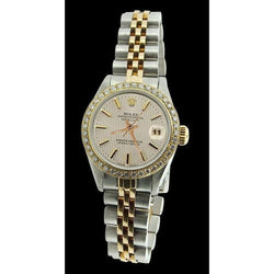 Montre à bâton blanc Rolex Date Just jubilé d'or et d'acier inoxydable Datejust