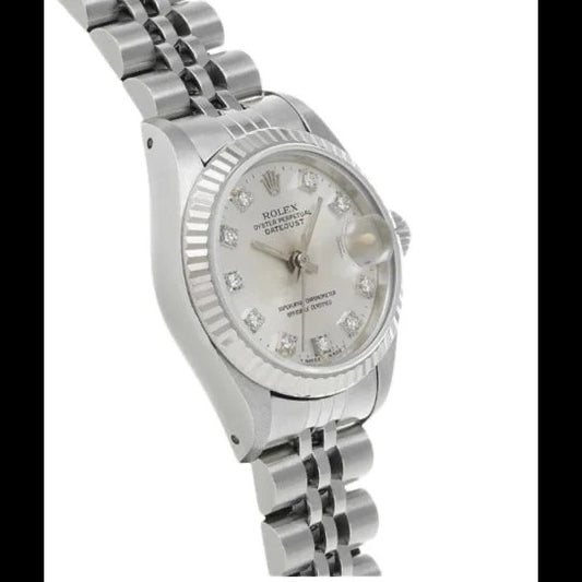 Montre à cadran cannelé et date, bracelet Jubilé acier inoxydable
