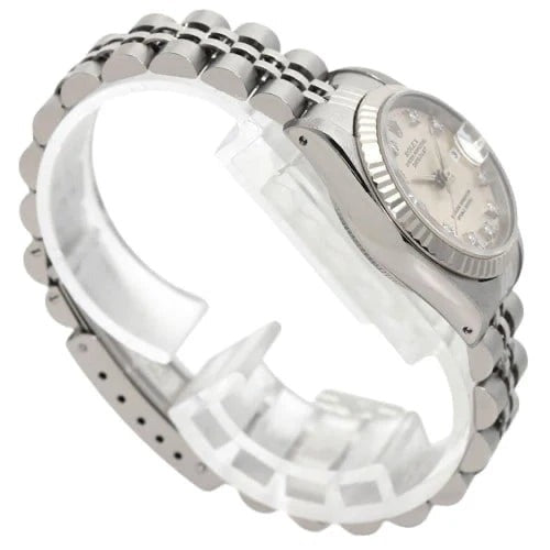Montre à cadran, cadran en diamant argenté, bracelet Jubilé acier inoxydable
