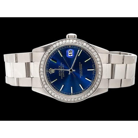Montre acier inoxydable Datejust lunette diamant Rolex 