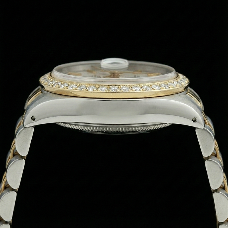 Montre à bâton blanc Rolex Date Just jubilé d'or et d'acier inoxydable Datejust