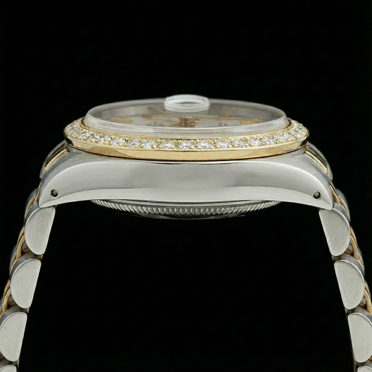 Montre à bâton blanc Rolex Date Just jubilé d'or et d'acier inoxydable Datejust