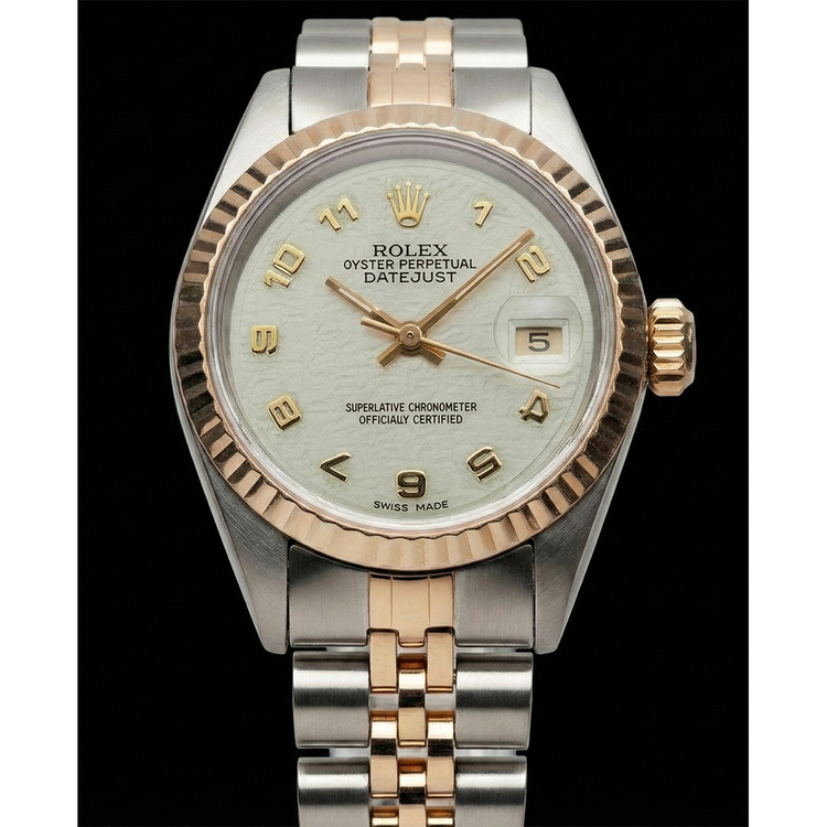 Montre dame Rolex Datejust en or jaune cadran arabe perpétuel acier inoxydable