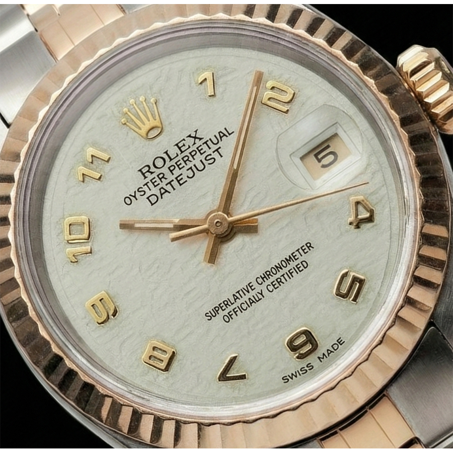 Montre dame Rolex Datejust en or jaune cadran arabe perpétuel acier inoxydable
