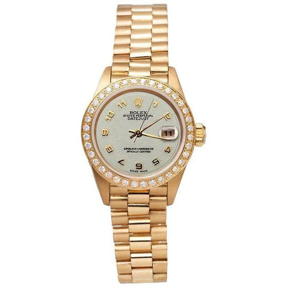 Montre de still président or jaune Rolex Datejust 

