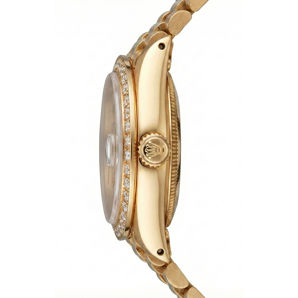 Montre de still présidentiel avec lunette en diamant G Cadran bâton de champagne Datejust