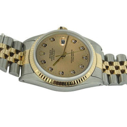 Montre en acier inoxydable et jaune Date juste Montre à cadran diamant Rolex
