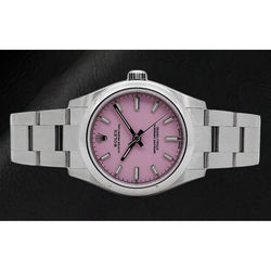 Montre en acier pour femme Rolex huître Perpétuelle rose bonbon à cadran lumineux de 31 mm
