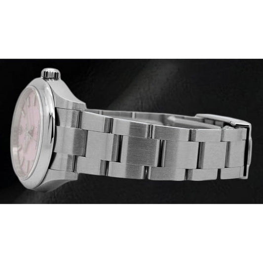Montre  Rolex huître Perpétuelle rose bonbon à cadran lumineux de 31 mm