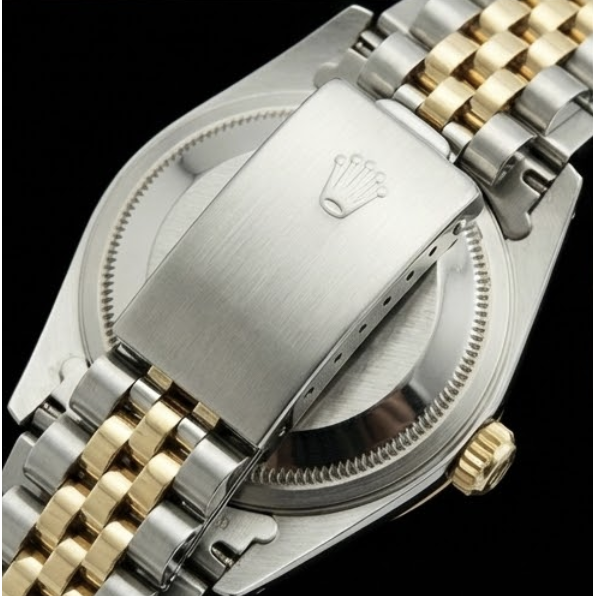 Montre femme cadran romain acier inoxydable et or Rolex Datejust Jubilé