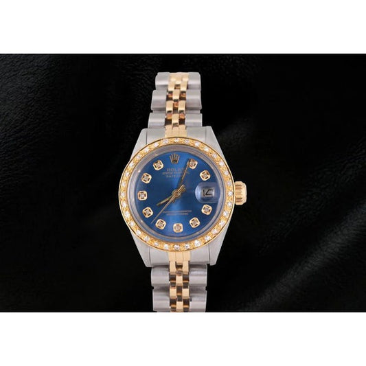 Montre femme jubilé bicolore avec cadran diamant