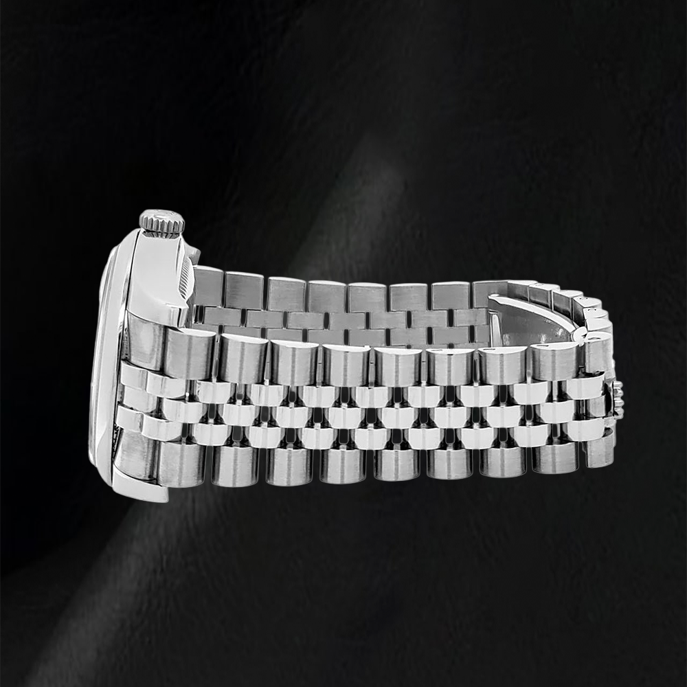 Montre homme Rolex date juste Fermoir dissimulé argent cadran jubilé bande cachée